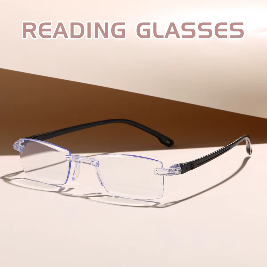 WEIPO Lesebrille, randlos, rechteckig, Metall, Herren - Bild 2