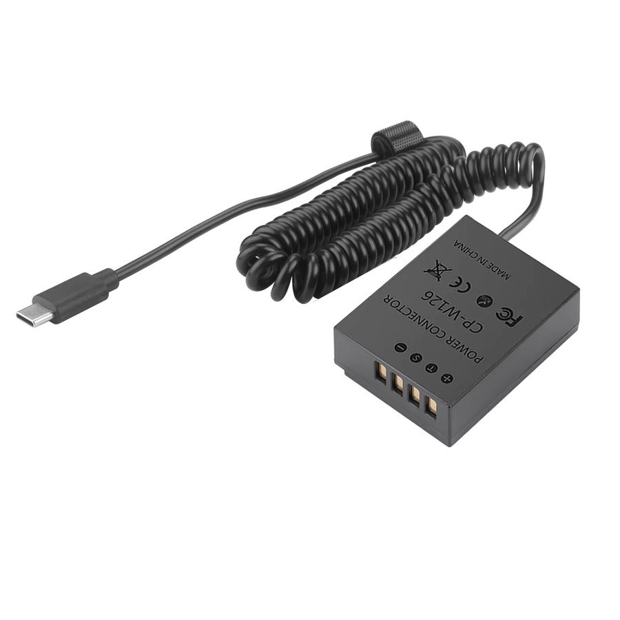 Fujifilm Dummy-Batterie mit USB-C Koppler CP-W126 NP-W126S in Schwarz für X100F X100V X-S10 XT-3 XT-20 X-T30 X-T2 X-T100 X-A X-E X-Pro - Bild 2