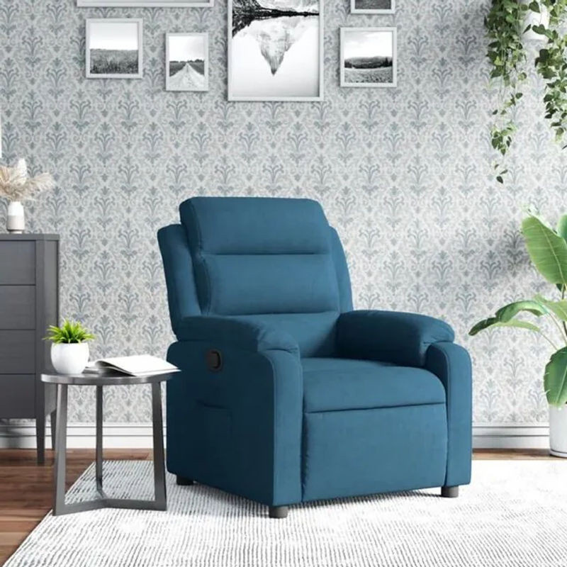 Modern Relaxsessel aus Samt in Blau von Vidaxl - Bild 1
