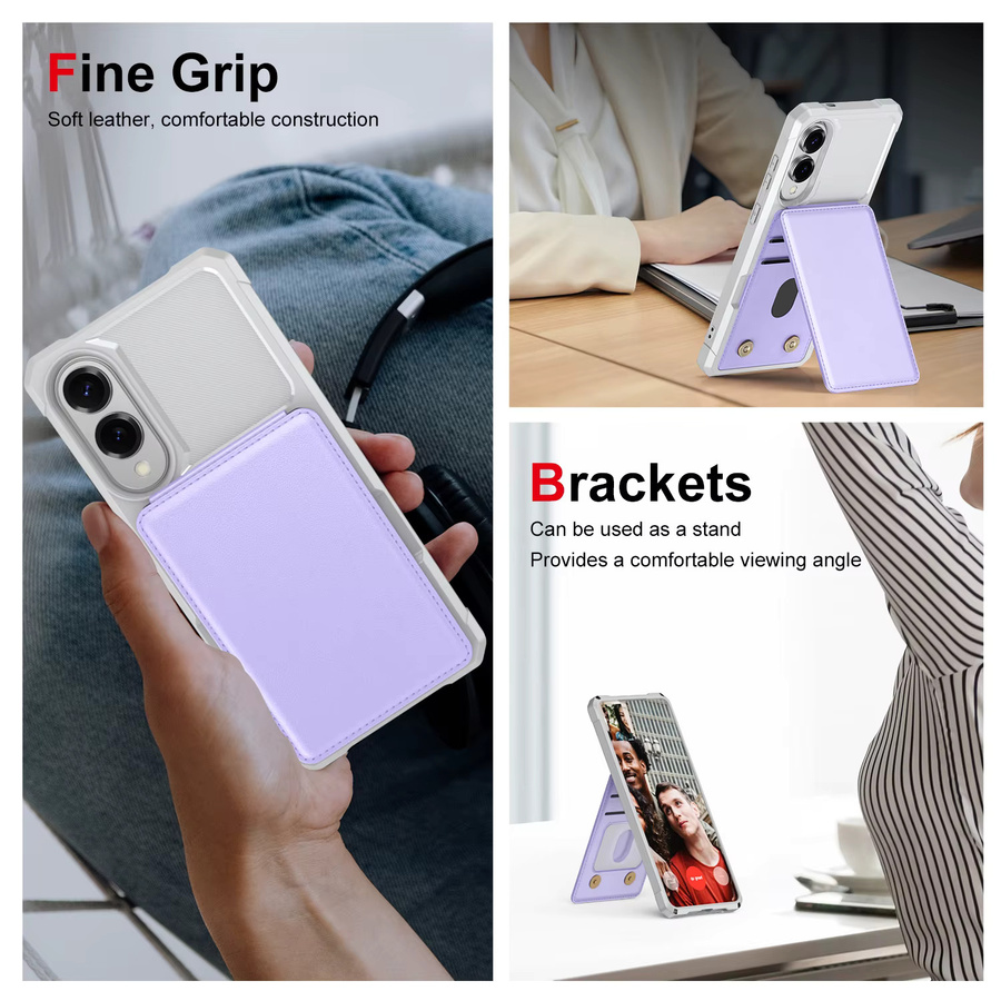 Lederne Brieftasche Handyhülle mit Kartenfach für Samsung Galaxy S25, S25 Ultra Plus und S24 FE in Pink oder Purple - Bild 2