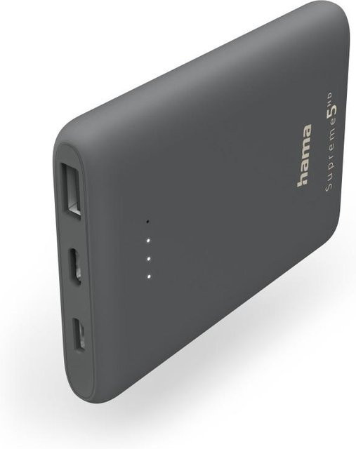 Hama Power Pack Supreme 5HD 5000mAh mit USB-C Ausgang in Grau - Bild 1