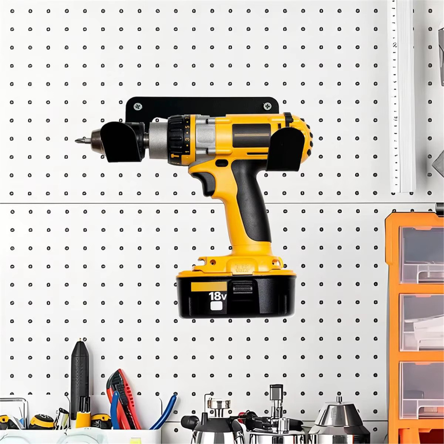A Fortue Wandhalterung für Elektrowerkzeuge in Schwarz zur Aufbewahrung von Akku-Bohrschraubern und Schraubendrehern für Werkstatt und Garage - Bild 5