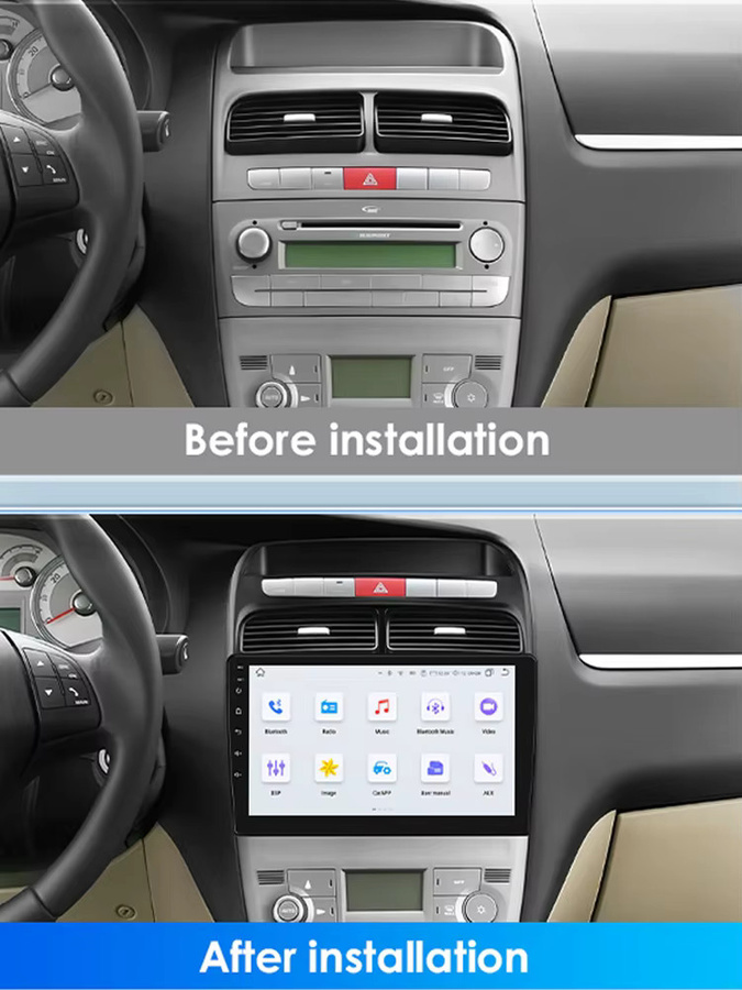 OSSURET 2 DIN Android 13 Autoradio für Fiat Linea 2007-2012 mit Wireless Carplay, 4G, DSP und 360 Grad Kamera in Schwarz - Bild 6