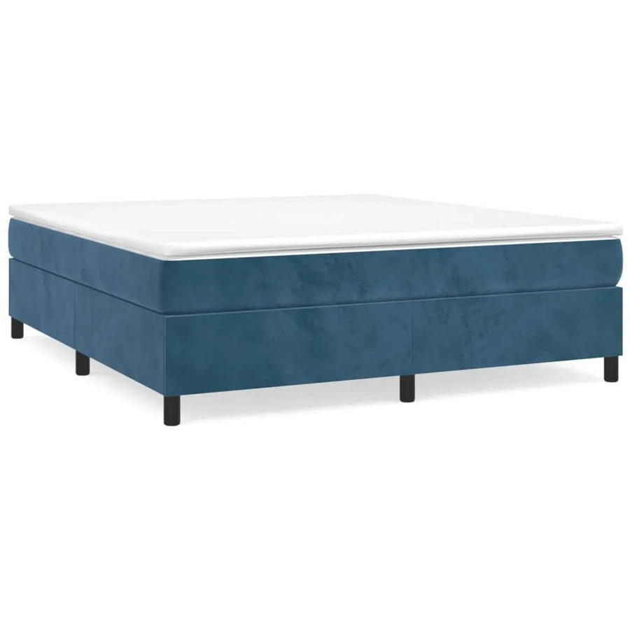 vidaXL Boxspringbett aus Samt in Dunkelblau, B/T/H: 160 x 200 x 35 cm - Bild 2