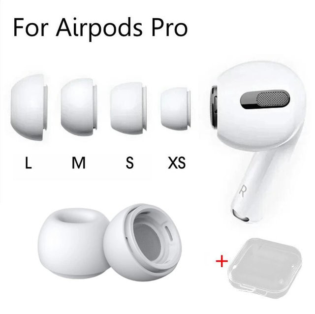 Silikon-Ohrpolster für Apple AirPods Pro 1 und 2 in Weiß mit Druckentlastungsloch - Bild 1