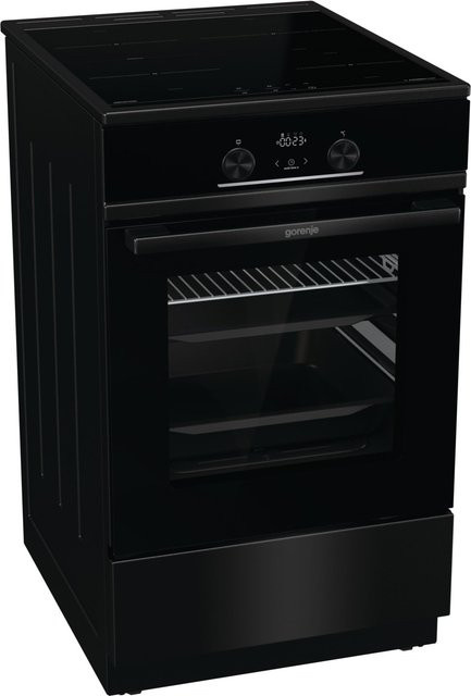 Gorenje Stand-Elektroherd mit Induktionsfeld in Schwarz, 70 l, mit katalytisch beschichteter Rückwand, Breite: 50 cm, Höhe: 85 cm, Tiefe: 59,4 cm - Bild 1