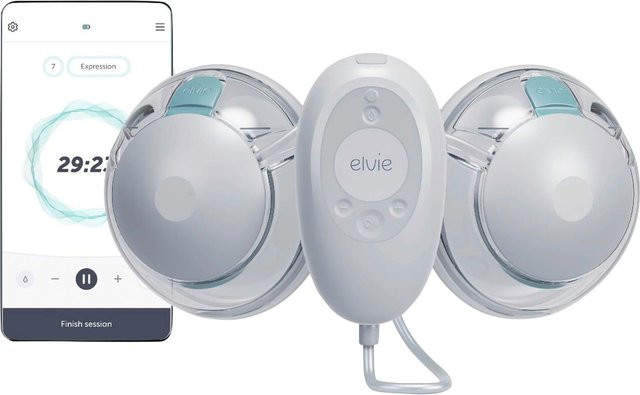 Elvie Stride 2 Elektrische Doppel-Milchpumpe in Weiß und Transparent, BPA-frei und wiederaufladbar - Bild 1