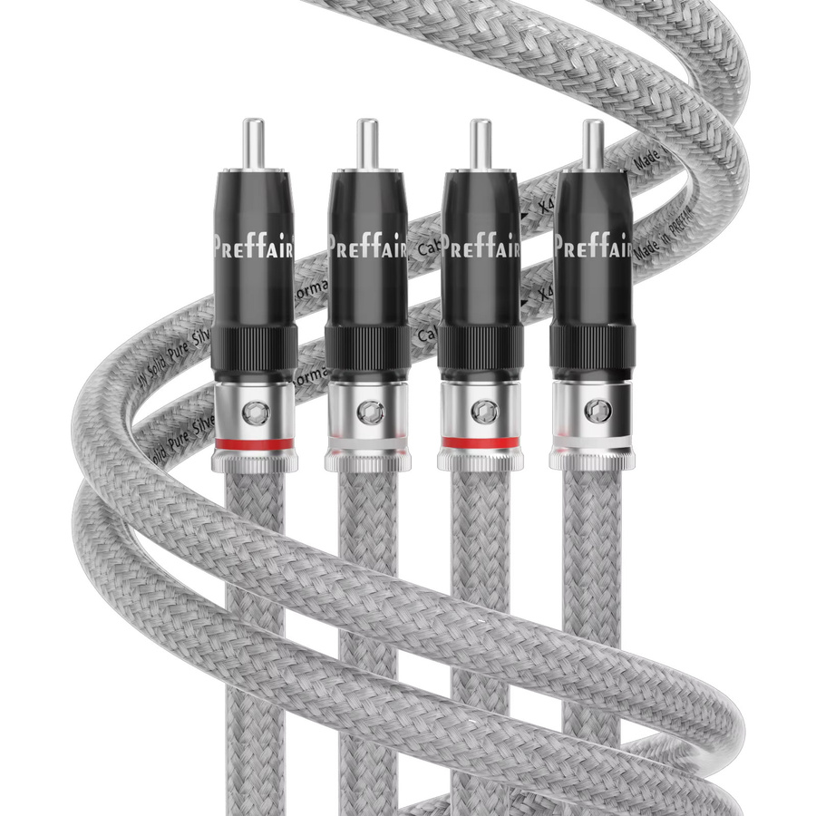 Preffair RCA-Audiokabel Paar mit versilberten Steckern in Silber - Bild 4