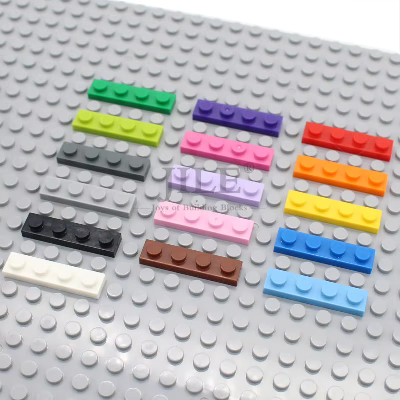 jile Moc-Fliesenplatte 1x4, Bausteine, 100-teiliges Set, Blau, Bunt / Mehrfarbig - Bild 4