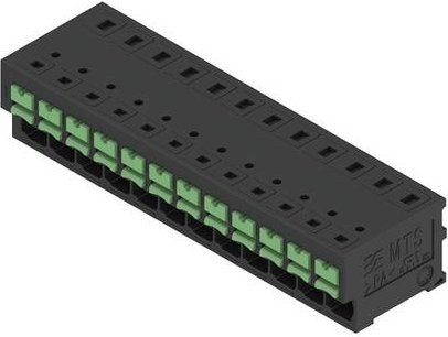 Weidmüller Leiterplattenklemme 4mm² Polzahl 12 Schwarz 8 Stück Tube - Bild 1