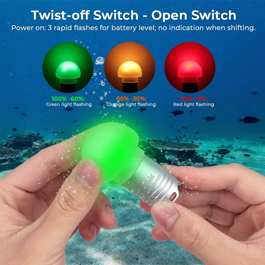 Wurkkos DL04 Mini-Tauchlampe mit 3000K Lichtfarbe, wasserdicht bis 100 Meter, im Schlüsselanhänger-Stil - Bild 5