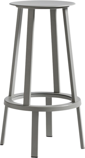 HAY Revolver Barhocker in Grau aus Stahl im Industrial Design mit mattem Finish - Bild 1