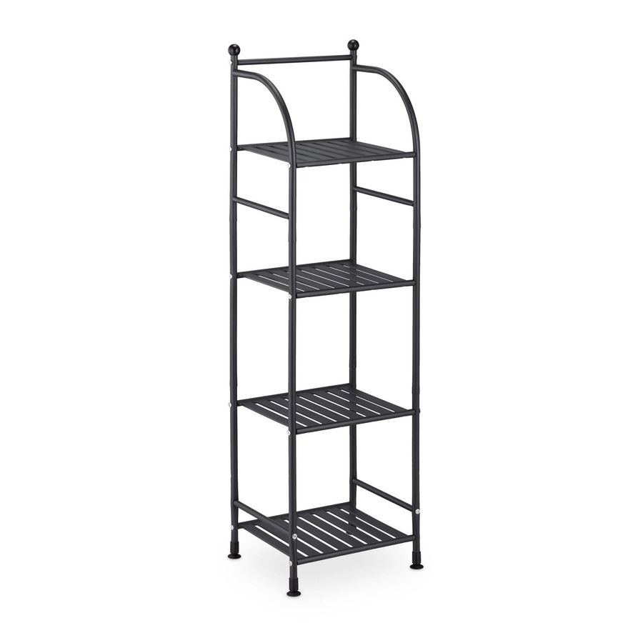 Relaxdays Standregal aus Stahl mit 4 Ablagen in Schwarz, freistehend, Höhe: 115 cm, Breite: 33 cm, Tiefe: 28 cm - Bild 2