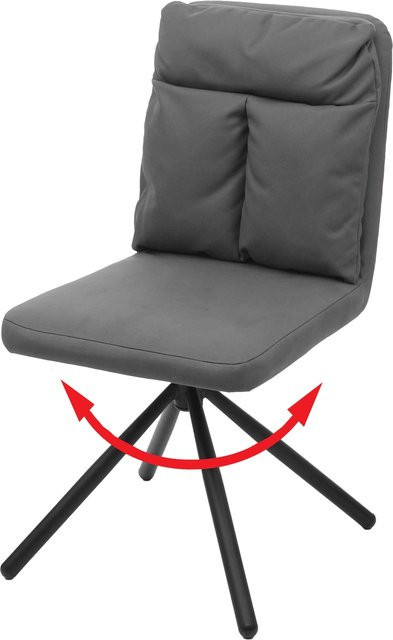 MCW Esszimmerstuhl G58 in Grau, drehbarer Küchenstuhl aus Textilstoff mit Auto-Return-Funktion - Bild 1
