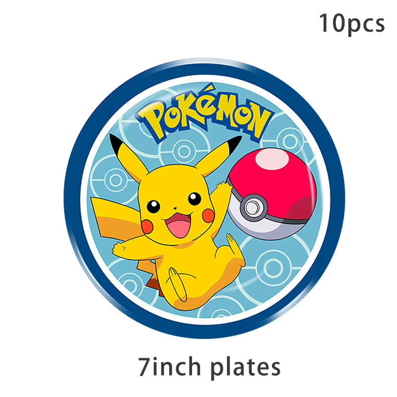 Potdemiel Pokemon Party Einweg-Geschirrset mit Pikachu Motiv in Mehrfarbig für deine Geburtstagsparty Dekoration - Bild 3