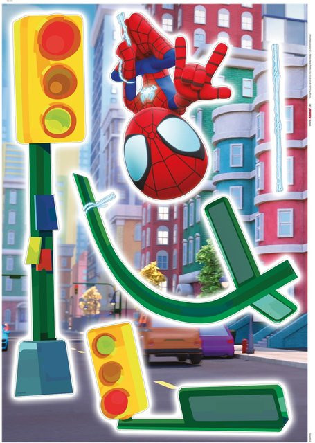 Komar Deko-Sticker Spiderman Lamp Swing in Bunt - Bild 1