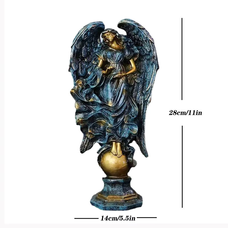 Engel und Göttin Skulptur aus Kunstharz als antikes mythologisches Ornament in Mehrfarbig für dein Zuhause oder Büro - Bild 2