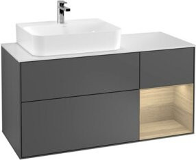 V&B Finion Waschtischunterschrank mit LED-Beleuchtung und Regalelement, Anthrazit, Breite: 120 cm - Bild 1