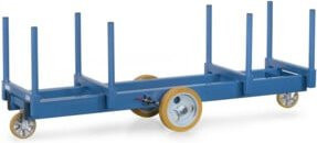 Fetra Langmaterial-Wagen 2123 aus Stahl in Blau mit Polyurethan-Reifen und 3000 kg Tragkraft - Bild 1