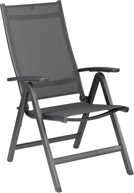 Kettler Multipositionssessel Easy in Anthrazit mit Aluminiumgestell und UV-beständigem Textilene-Gewebe, B/T/H: 58 x 70 x 110 cm - Bild 1