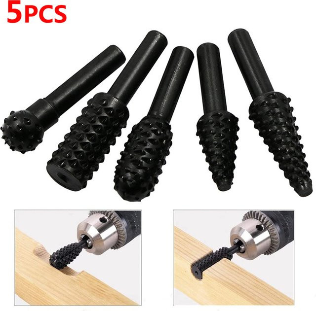 Fbiannely 5er Set Bohrer für Holzbearbeitung und Schnitzwerkzeuge mit 6mm Schaft in Schwarz - Bild 1