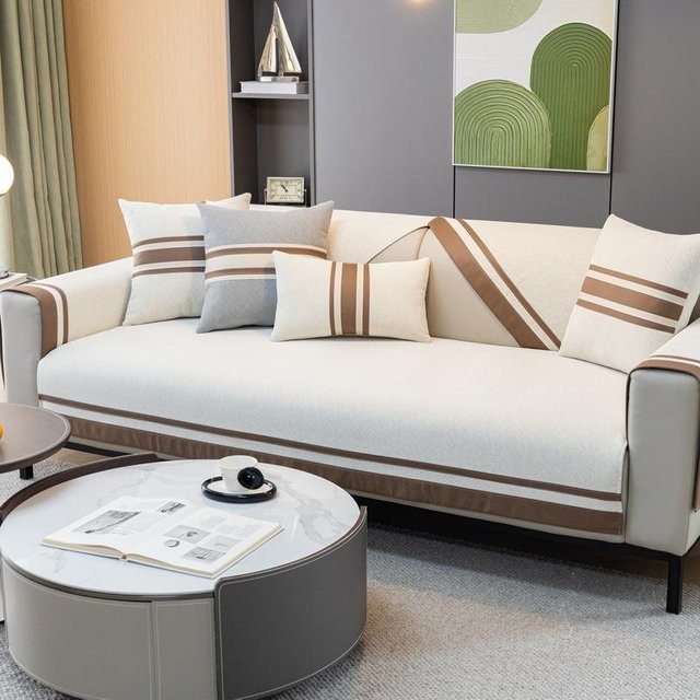 Modernes Sofakissen Super Six mit Lederbezug und Stofftuch, rutschfest und waschbar, B/B: 70 x 70 cm - Bild 1