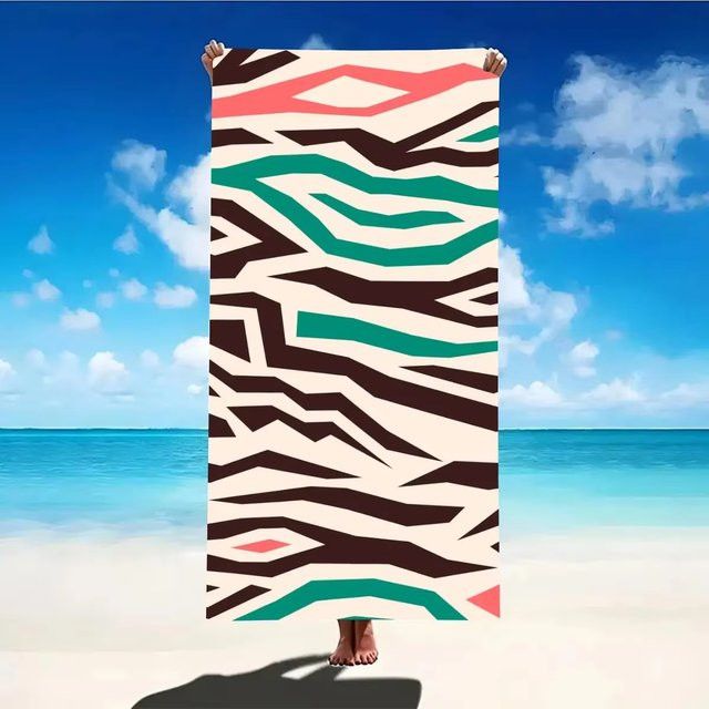 JIT Strandtuch mit Zebramuster, saugfähiges Sommer-Handtuch für Strand und Pool - Bild 1