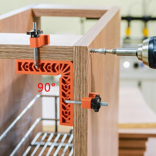 Rechtwinkliger Locator L-Typ als Klemmen für die Holzbearbeitung in Orange - Bild 1