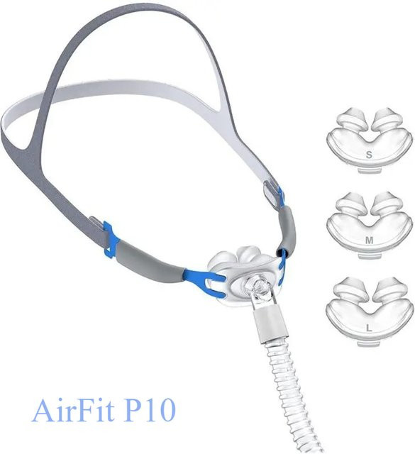 ResMed AirFit P10 CPAP Nasenpolster-Maske, Kopfstützen-Set mit Schlauch, S/M/L - Bild 1