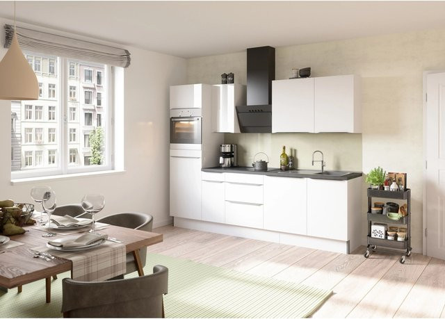 Optifit Küchenzeile Optikoncept Arvid in Weiß, modern und glänzend, Breite: 270 cm - Bild 1