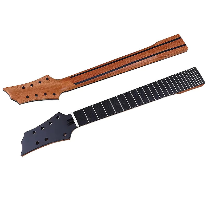 V-glorify 8-Saiten E-Gitarrenhals aus Okoume mit 24 Bünden und schwarzem Kopf in Schwarz und Braun - Bild 1