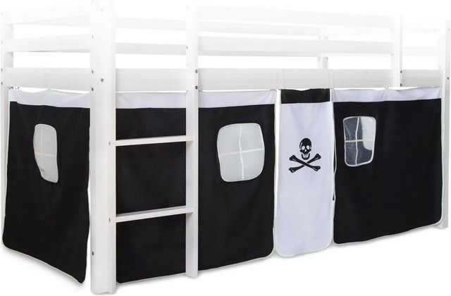 Homestyle4u Bettumrandung Pirat für Kinderhochbett in Schwarz und Weiß - Bild 1