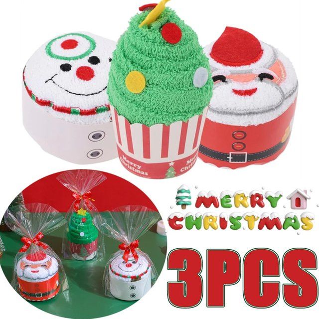 Beeinch Weihnachtliches Mikrofaser Handtuch in Santa-Kuchen-Form, Farbe: Grün - Bild 1