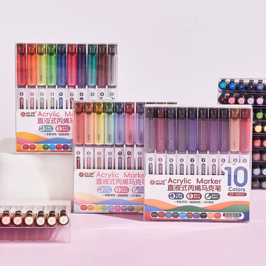 kissbuty Acryl Marker Set mit 10 bunten Stiften für Kunst, Graffiti und DIY-Projekte auf Stein, Glas oder Schuhen - Bild 2