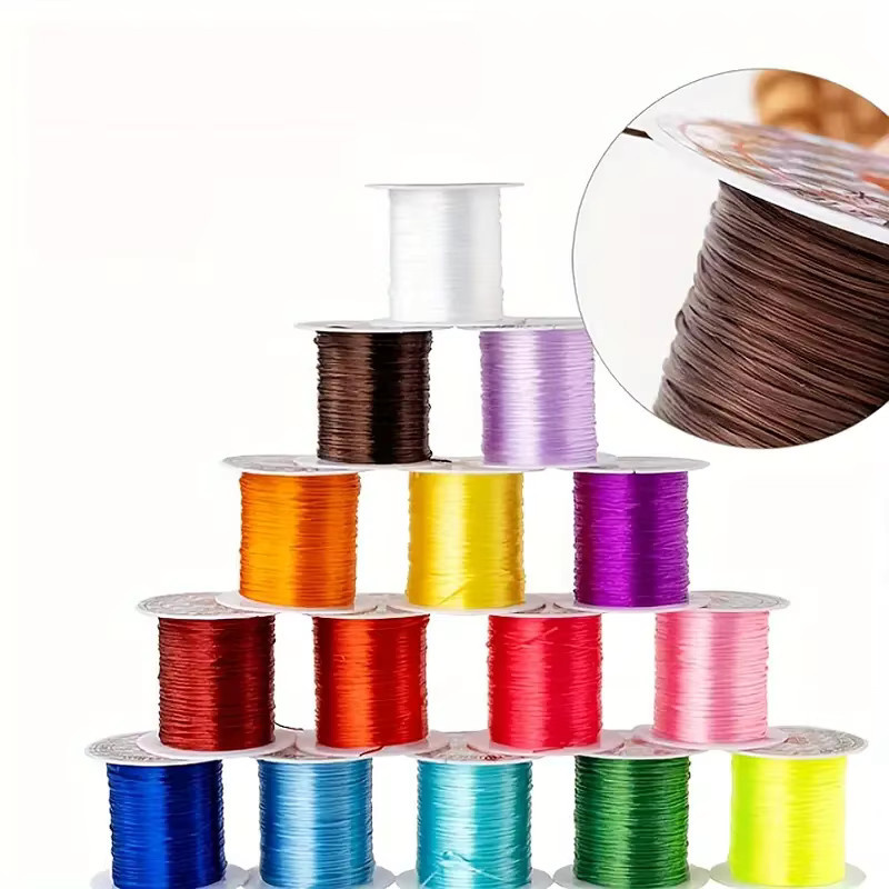 Elastische flache Schnur, bunte Farben, 25 Rollen, DIY Schmuckherstellung - Bild 3