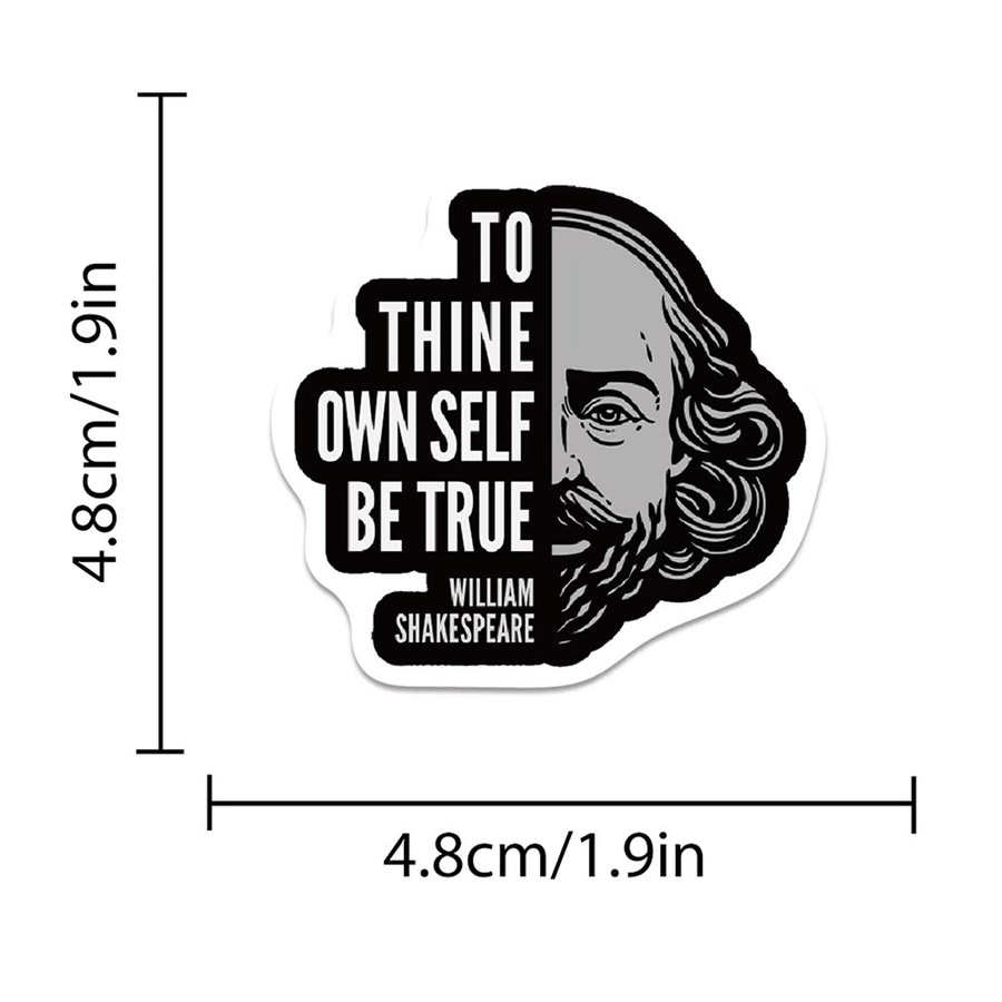 50 Stück Retro Shakespeare Graffiti Aufkleber im Renaissance-Stil, Mehrfarbig, für Tagebuch, Laptop und Kühlschrank - Bild 5