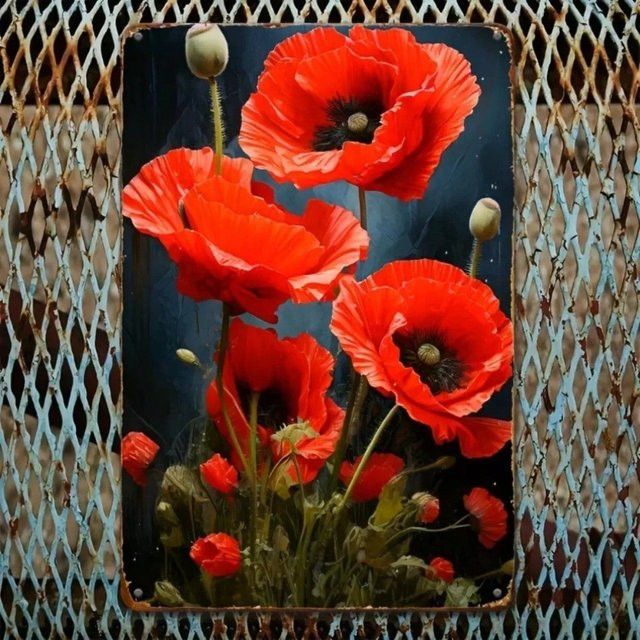CIFBUY Honor Eternal Memorial Wandkunst aus Metall mit Blumen-Motiv zur Wandmontage für Innen und Außen - Bild 1