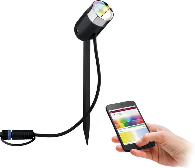 Paulmann Plug & Shine Zigbee LED Spot Pike RGBW für Garten und Außenbereich, Anthrazit, IP44 - Bild 1