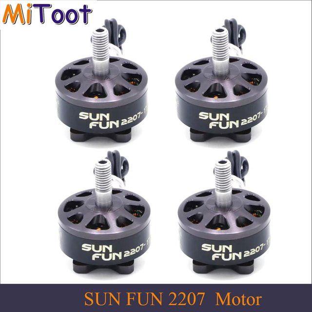 SUN FUN 2207 FPV Racing Brushless Motoren Set mit CW-Gewinde in Schwarz für RC Drohnen und Quadcopter Ersatzteile, 4 Stück - Bild 1