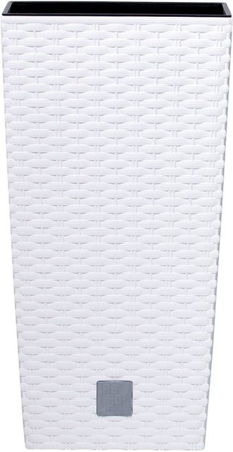 PROSPERPLAST Blumentopf Rato Square in Weiß mit Einsatz, quadratisch, B: 23 cm, T: 23 cm, H: 42 cm - Bild 1