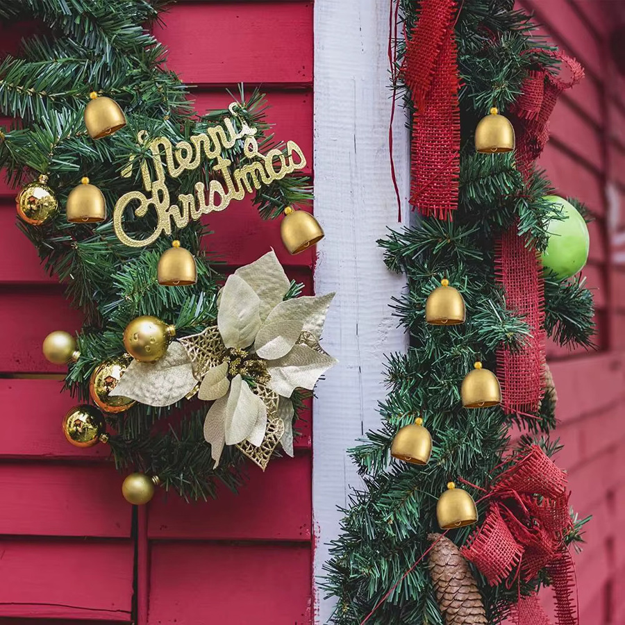 4 Stück DIY Metall Windspiele Mini Jingle Ornamente in Gold als Baum Anhänger Dekor, Durchmesser: 2,85 cm - Bild 1