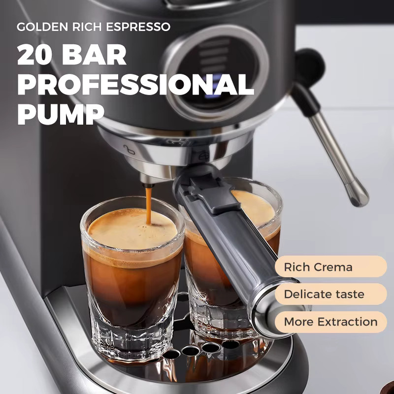 CAFELFFE MK-601F 4-in-1 Espresso-Kaffeemaschine mit Milchaufschäumer, 19 Bar Kapselmaschine für Nespresso Original, ESE-Pads und Kaffeepulver mit 7-stufiger Kaffeevolumenregulierung, 1450W - Bild 4