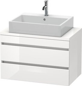 Duravit Waschtischunterschrank Com DuraStyle in Weiß Hochglanz mit 2 Schubladen, B/T/H: 80 x 47,8 x 51,2 cm - Bild 1