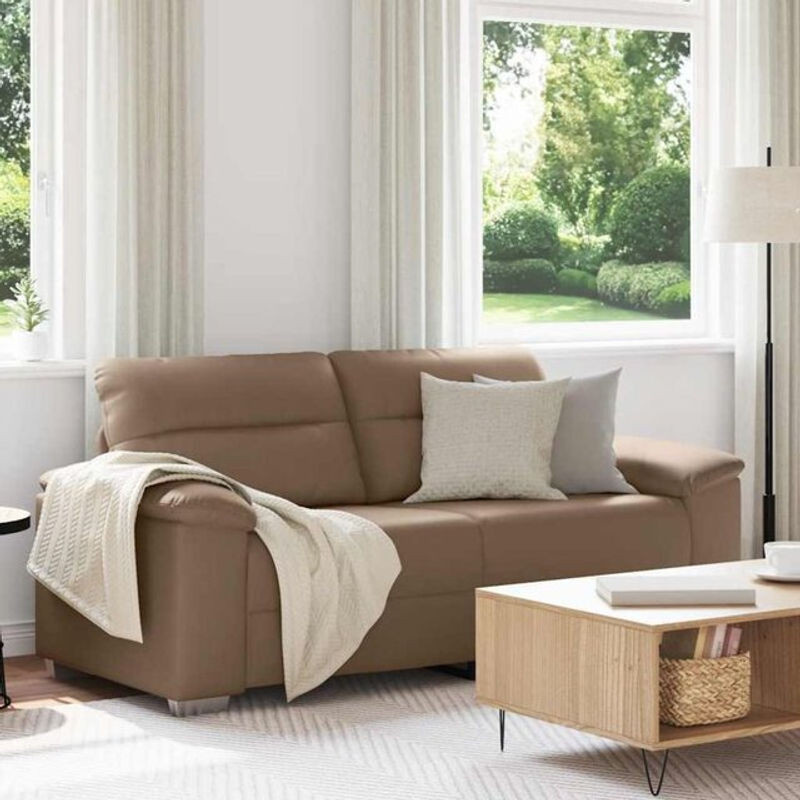 vidaxl 2-Sitzer-Sofa in Braun aus Kunstleder mit Metallgestell, Breite: 140 cm - Bild 1