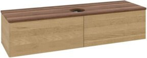 V&B Waschtischunterschrank Antao mit Beleuchtung ohne Frontstruktur in Walnut und Honey Oak, B/T: 160 x 50 cm - Bild 1