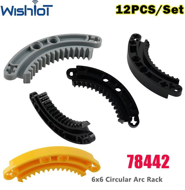 wishiot MOC 78442 Technik-Bausteine 6x6 Kreisbogen-Rack, 12-teiliges Set - Bild 1