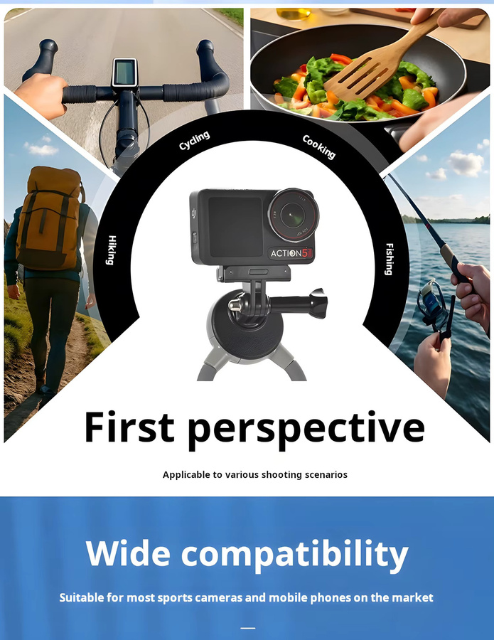 2-in-1 Halshalterung für Action-Kameras und Smartphones, universelles Zubehör für GoPro, Insta360 und DJI OSMO Action - Bild 4