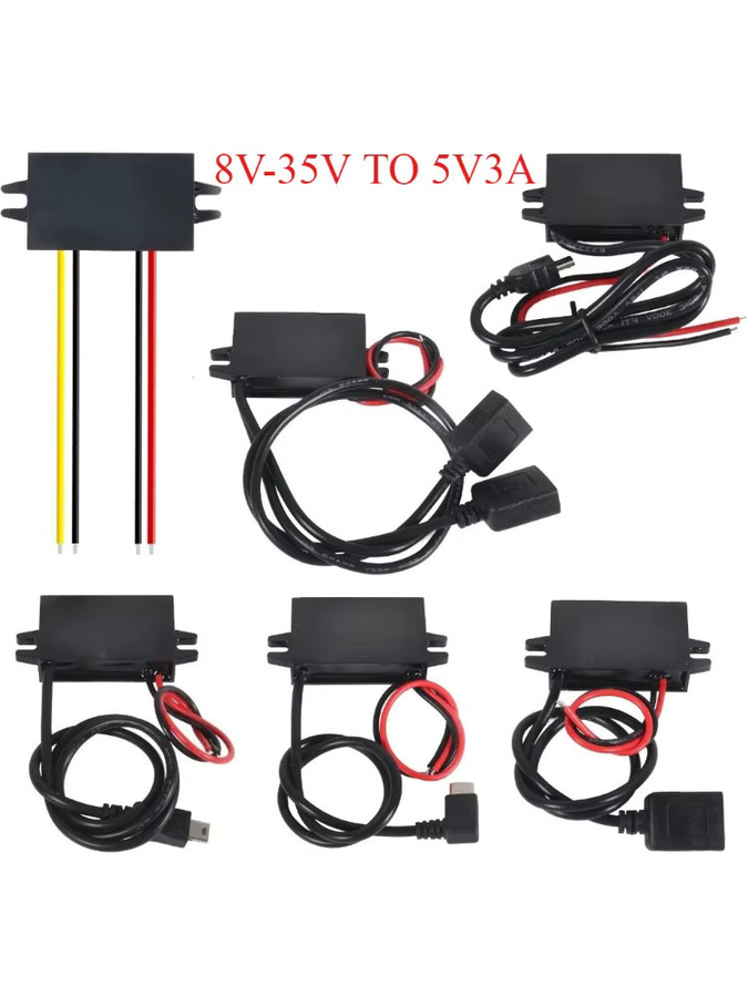 Waohei DC-DC Step Down Konverter 12V auf 5V 3A mit USB-A und USB-C Anschluss in Schwarz - Bild 6