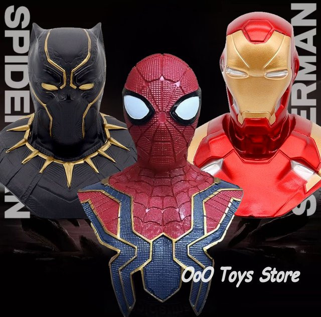 Bandai Marvel The Avengers Iron Man Spider-Man Black Panther, Actionfiguren, 9 cm - Bild 1