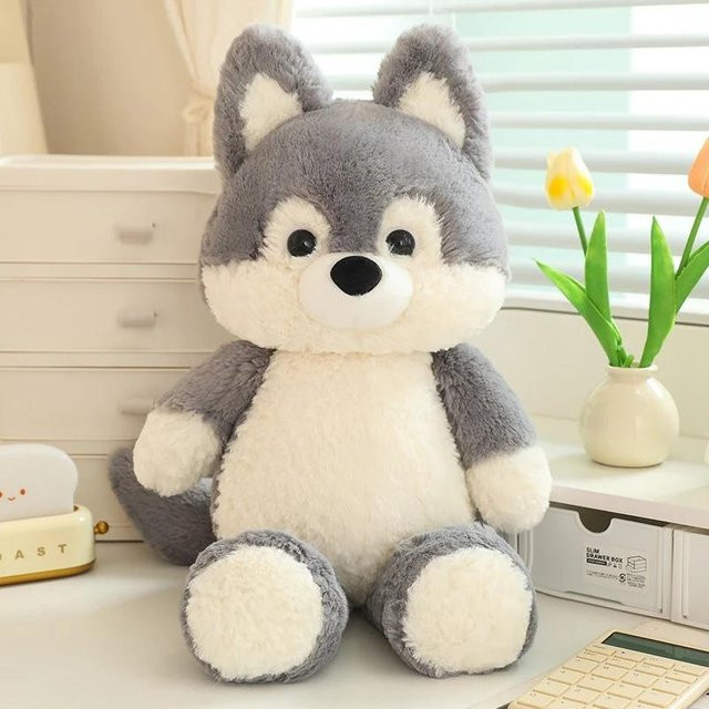 Kawaii Laufender Fuchs Wolf Plüschtier, 50cm, ab 14 Jahre - Bild 1